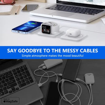 3-in-1 MagSafe Magnetic Foldable Wireless Charger – 23W | Matte Black